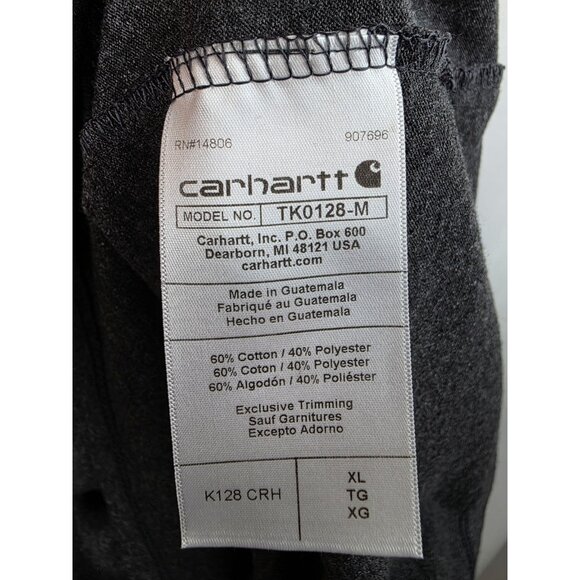 Carhartt Men's Shirt Size XL Gray Henley Pocket Tee Loose Fit Long Sleeve Top - Picture 9 of 11